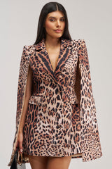 AMINAH LEOPARD PRINT BLAZER DRESS