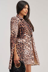 AMINAH LEOPARD PRINT BLAZER DRESS