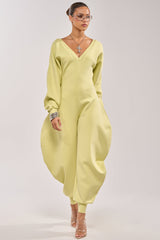 COMFY COZY JUMPSUIT IN LIME