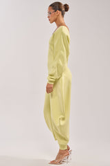 COMFY COZY JUMPSUIT IN LIME