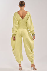 COMFY COZY JUMPSUIT IN LIME