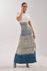 DENIM ON DENIM LAYERED MAXI DRESS