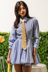 HAPPY HOUR PINSTRIPE MINI DRESS