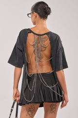 GOTH BAE OVERSIZED OPEN BACK DISTRESSED TEE