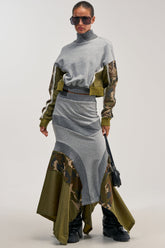 INES COLORBLOCKED MAXI SKIRT