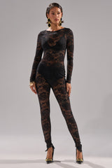 FROM DAY TO NIGHT LACE JUMPSUIT IN BLACK