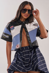 GUESS WHAT STRIPE SHORT SLEEVE BUTTON DOWN