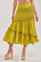 IT ONLY GETS BETTER RUCHED MAXI SKIRT