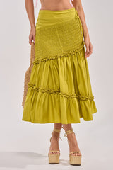 IT ONLY GETS BETTER RUCHED MAXI SKIRT