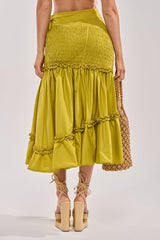 IT ONLY GETS BETTER RUCHED MAXI SKIRT