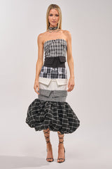 CHANGING IT UP PLAID MIDI DRESS
