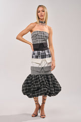 CHANGING IT UP PLAID MIDI DRESS