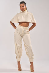 MAEVE LINEN STUDDED PANT