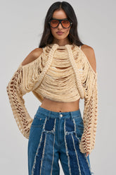 CATCHING FEELING FRINGE SWEATER