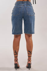 TAYLOR DENIM BERMUDA WITH GROMMET