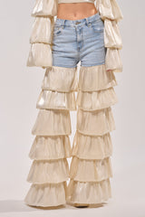 BOUNCIN AROUND DENIM RUFFLE PANT