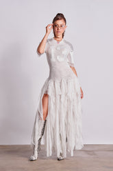 KICK OFF LACE JERSEY MAXI DRESS IN WHITE