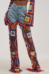 MIXED FEELING CROCHET DENIM