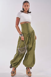 LOCKED UP FOR GOOD LACE UP BALLOON PANT