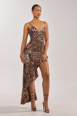 IN THE WILD ASYMMMETRICAL MAXI DRESS