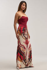 SAMARA ABSTRACT MAXI DRESS IN RED MULTI