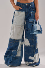 TOO MUCH GOING ON WIDE LEG DENIM