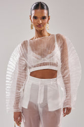 VACATION MODE PLEATED BLOUSE