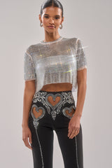JUST A FEELING RHINESTONE TEE