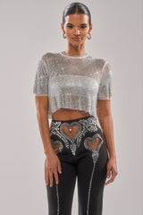 JUST A FEELING RHINESTONE TEE