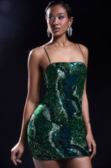 NOT IN THE MOOD SEQUIN MINI DRESS