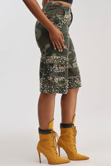 LUXURIOUS CAMO BERMUDA CARGO SHORTS