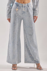 PICK N CHOOSE RHINESTONE WIDE LEG DENIM