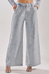 PICK N CHOOSE RHINESTONE WIDE LEG DENIM