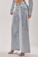 PICK N CHOOSE RHINESTONE WIDE LEG DENIM
