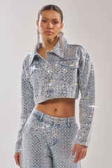 PICK N CHOOSE RHINESTONE DENIM JACKET