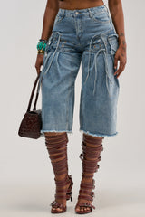 BABY GIRL DENIM GAUCHO SHORT