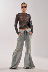 COMFY WIDE LEG DENIM JOGGER