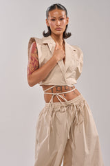 GUESS WHO VNECK COLLARED BLOUSE