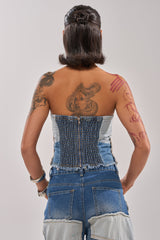 PATCH ME UP DENIM CORSET