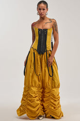 DON'T MIND ME RUCHED JOGGER IN YELLOW