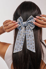 DENIM AND DIAMONDS HAIR BOW