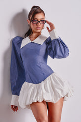 CHELSEA LONG SLEEVE STRIPE MINI DRESS