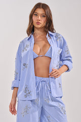 SWEET DREAMS RHINESTONE POPLIN BRALETTE