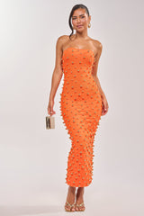 SERVING LOOKS STRAPLESS STUDDED MIDI DRESS