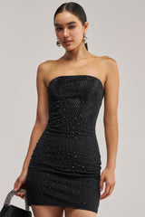 CALL IT CHEMISTRY RHINESTONE MINI DRESS IN BLACK