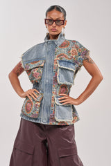 KAI PATCHWORK DENIM VEST