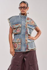 KAI PATCHWORK DENIM VEST