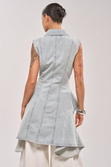 HIGH LOW DENIM VEST