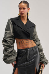 MIXED FEELINGS RUCHED SLEEVE BLAZER