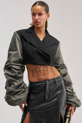 MIXED FEELINGS RUCHED SLEEVE BLAZER